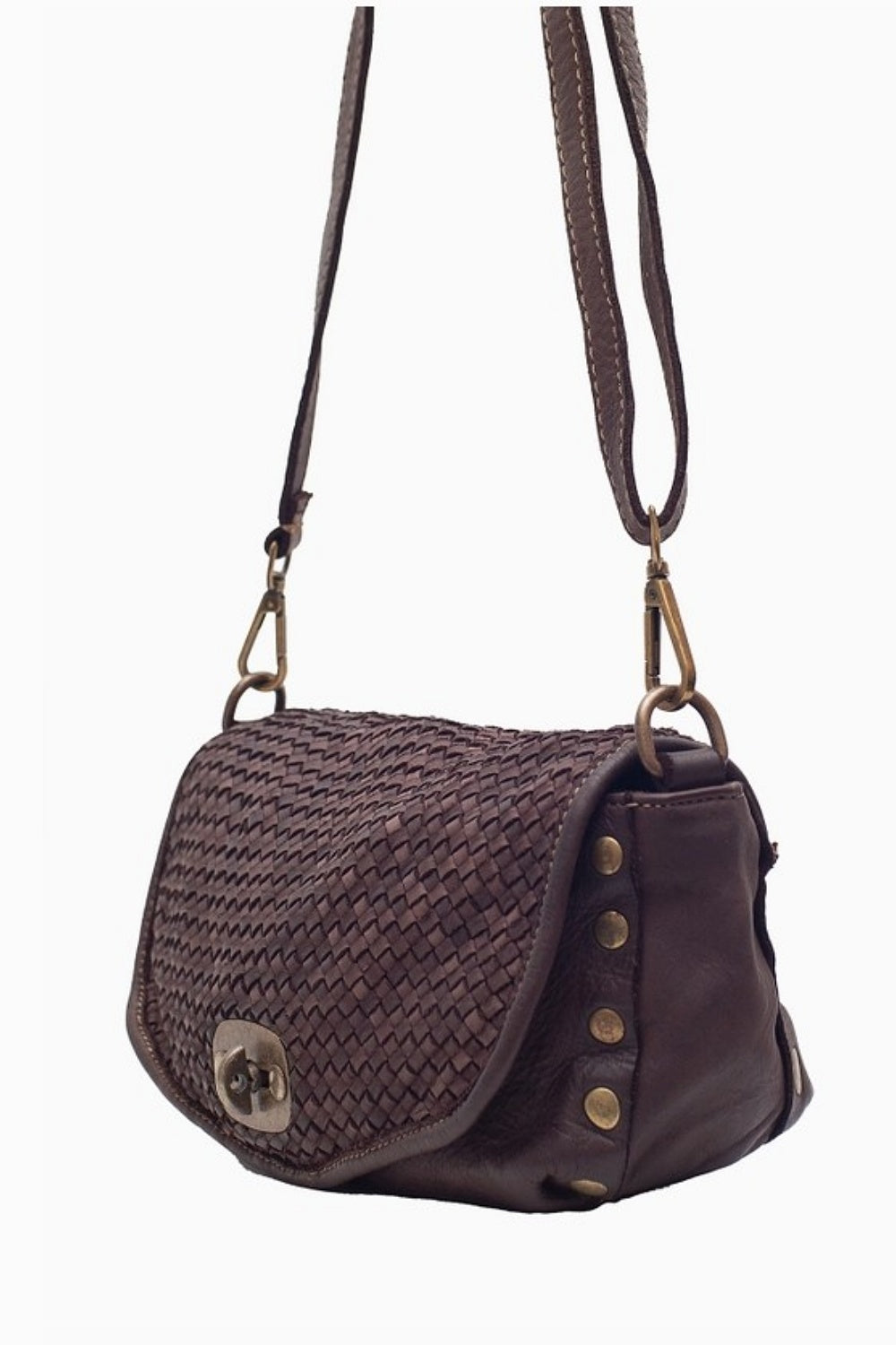 FAITH WOVEN CROSSBODY BAG COGNAC