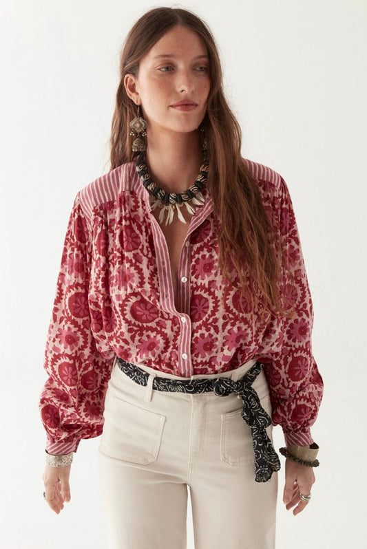 MAISON HOTEL LEANDRA BLOUSE FLAMINGO GROOVES