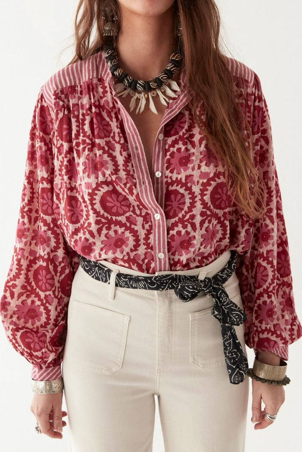 MAISON HOTEL LEANDRA BLOUSE FLAMINGO GROOVES