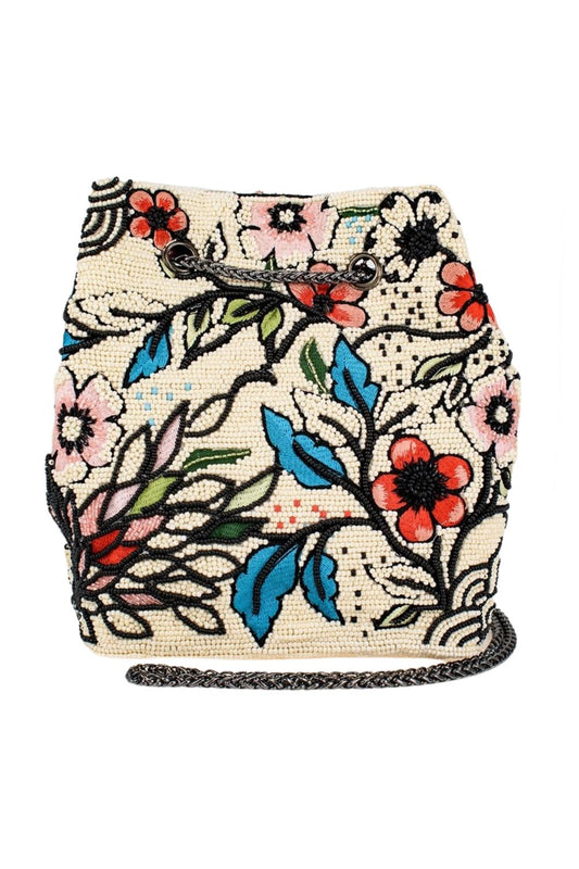 MARY FRANCES FLOWER CHILD CROSSBODY BUCKET BAG