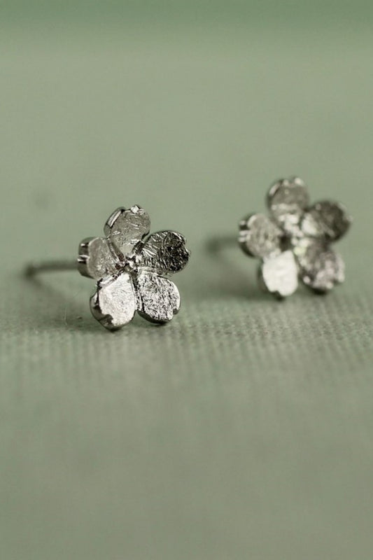 SILK PURSE SOW'S EAR FORGET ME NOT SILVER STUD EARRINGS
