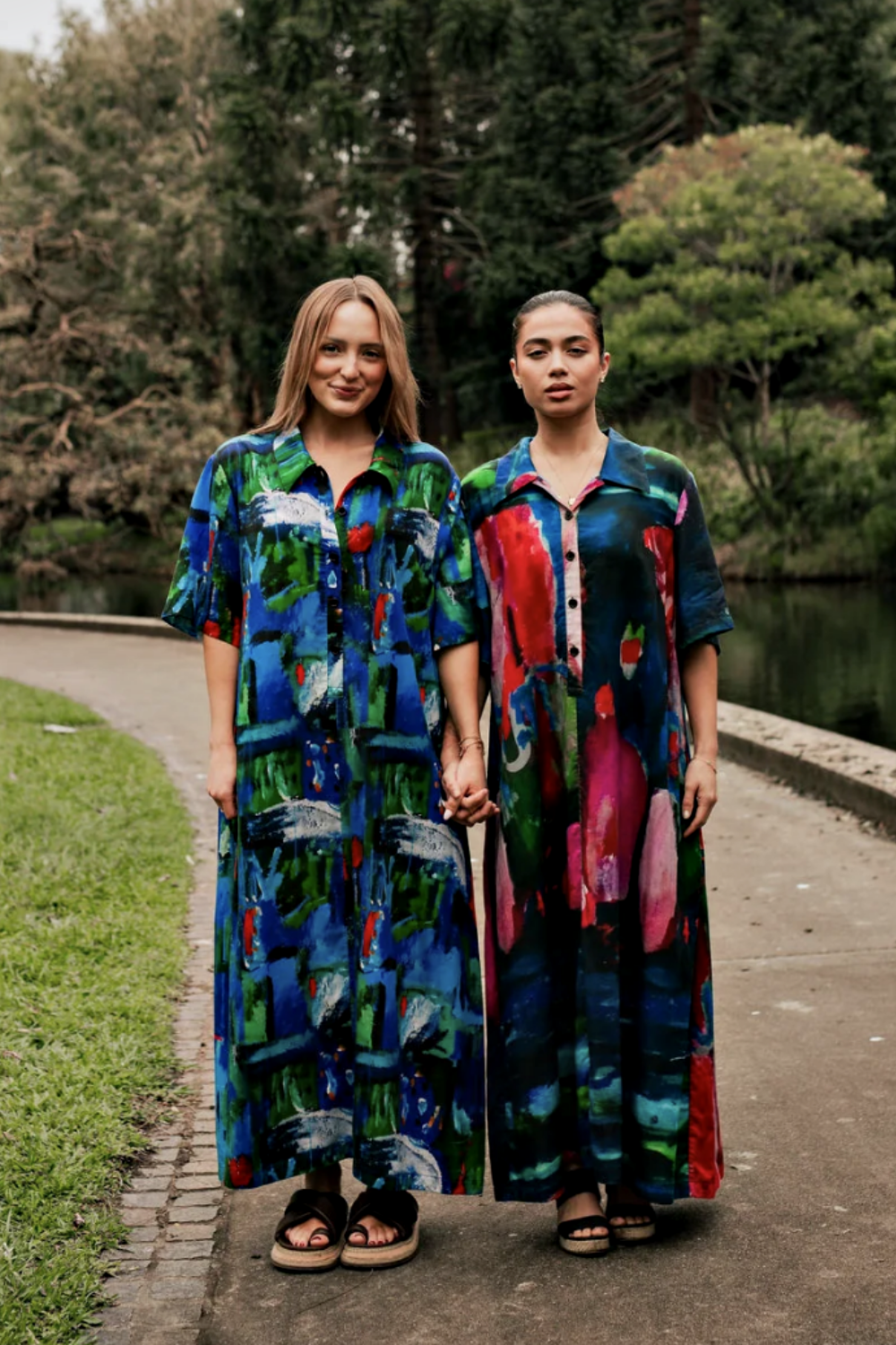 KENNEDY GALLERY MIDI DRESS BRUSHSTOKES
