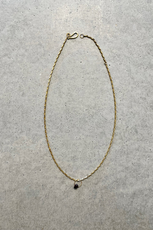EMILIE SHAPIRO GARNET GEM BIRTHSTONE (JANUARY) PENDANT ON CHAIN