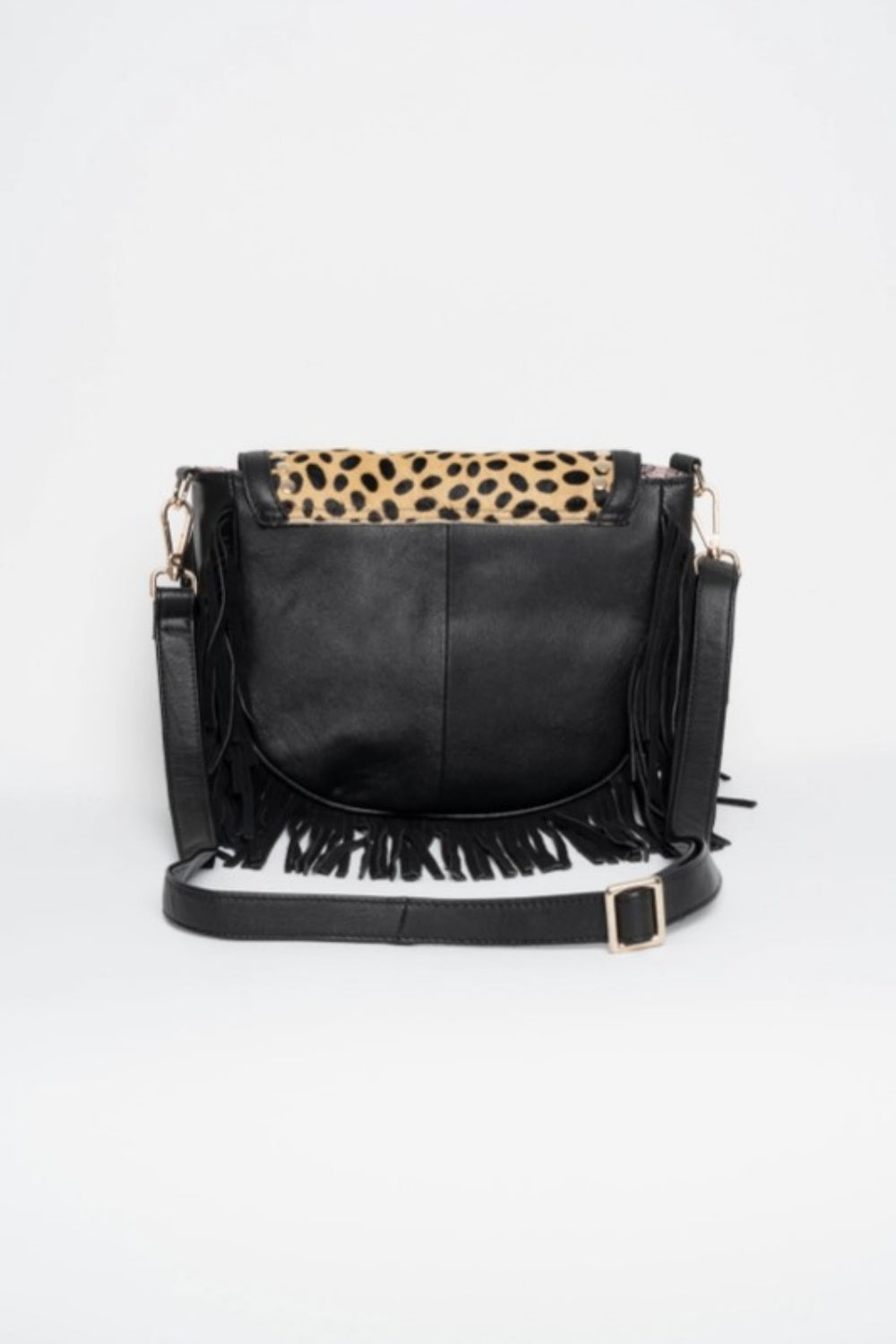 PITI CUITI GAUCHO SADDLE BAG LEOPARD PONY HAIR