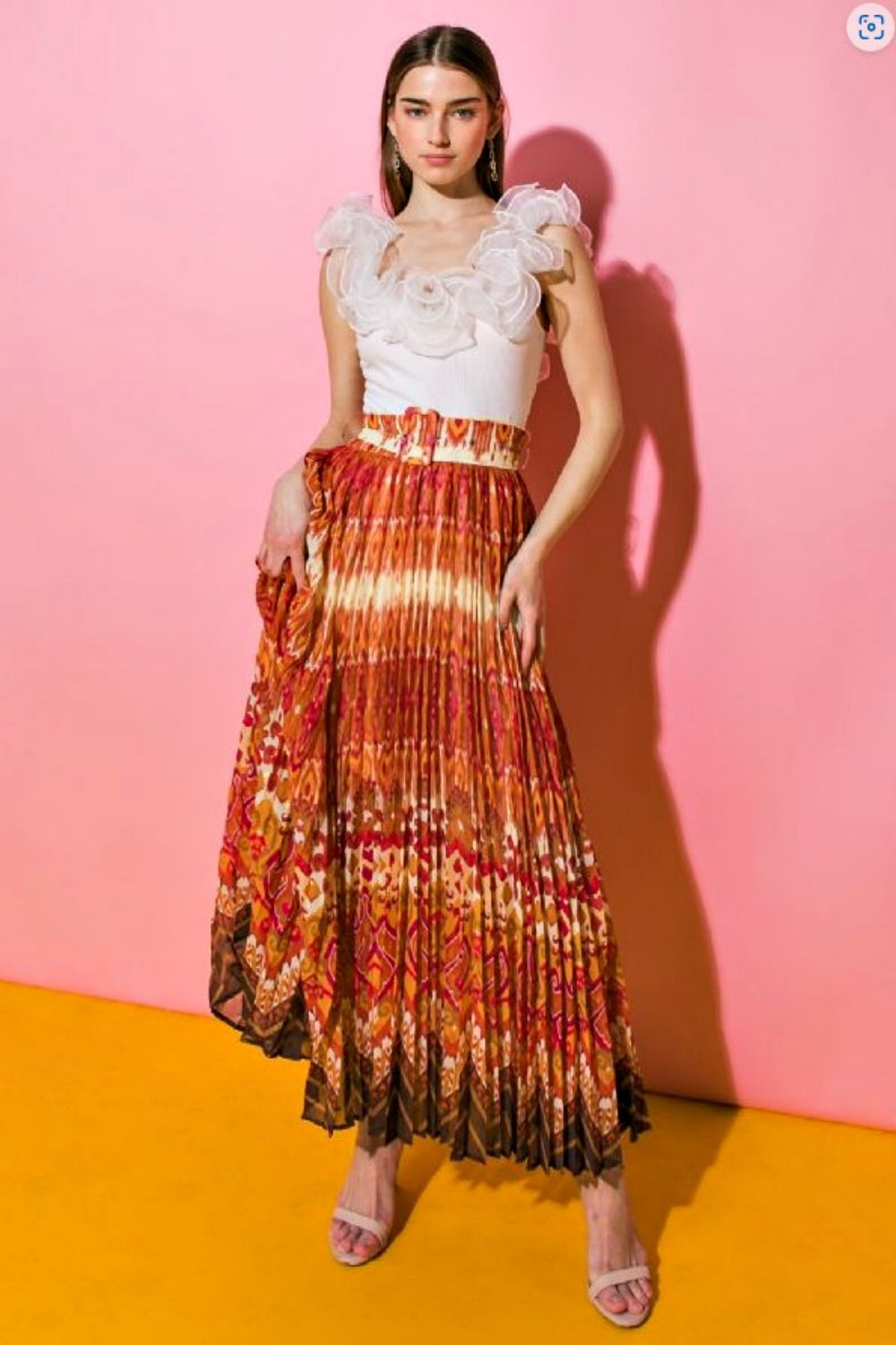 FLYING TOMATO GISELLE PLEATED MAXI SKIRT