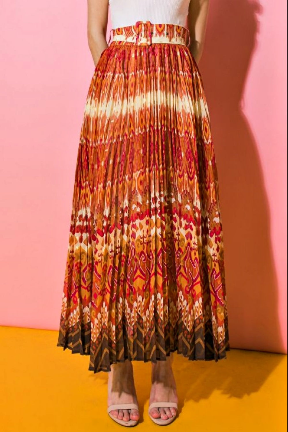 FLYING TOMATO GISELLE PLEATED MAXI SKIRT