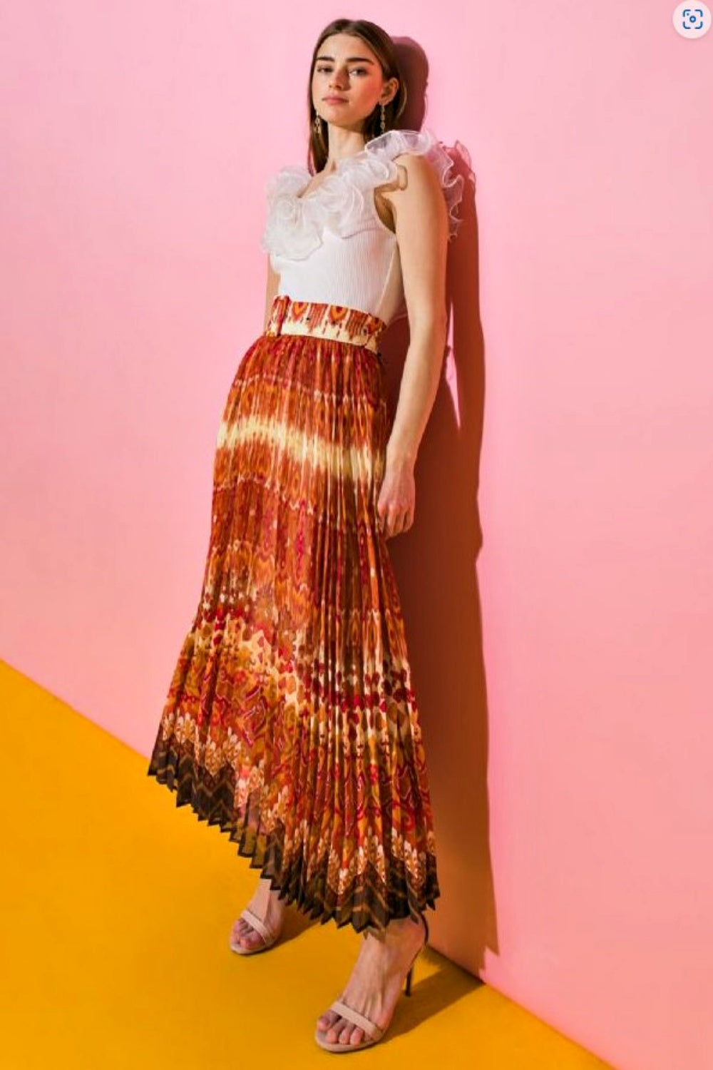 FLYING TOMATO GISELLE PLEATED MAXI SKIRT