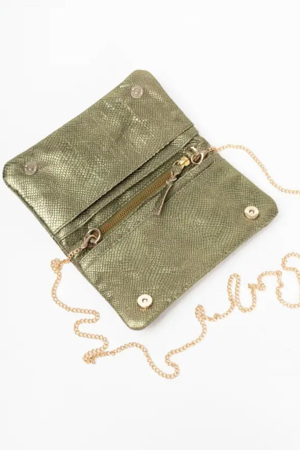 PITI CUITI JOYA METALLIC GREEN WALLET