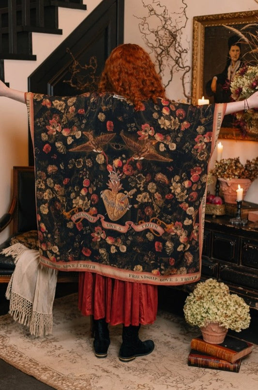 MARKET OF STARS HEART OF GOLD STARDUSTER KIMONO WITH SACRED HEART