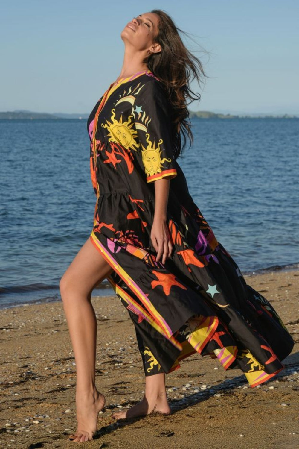 CURATE HIGH + RISING DRESS SUNNY SIDE UP BLACK