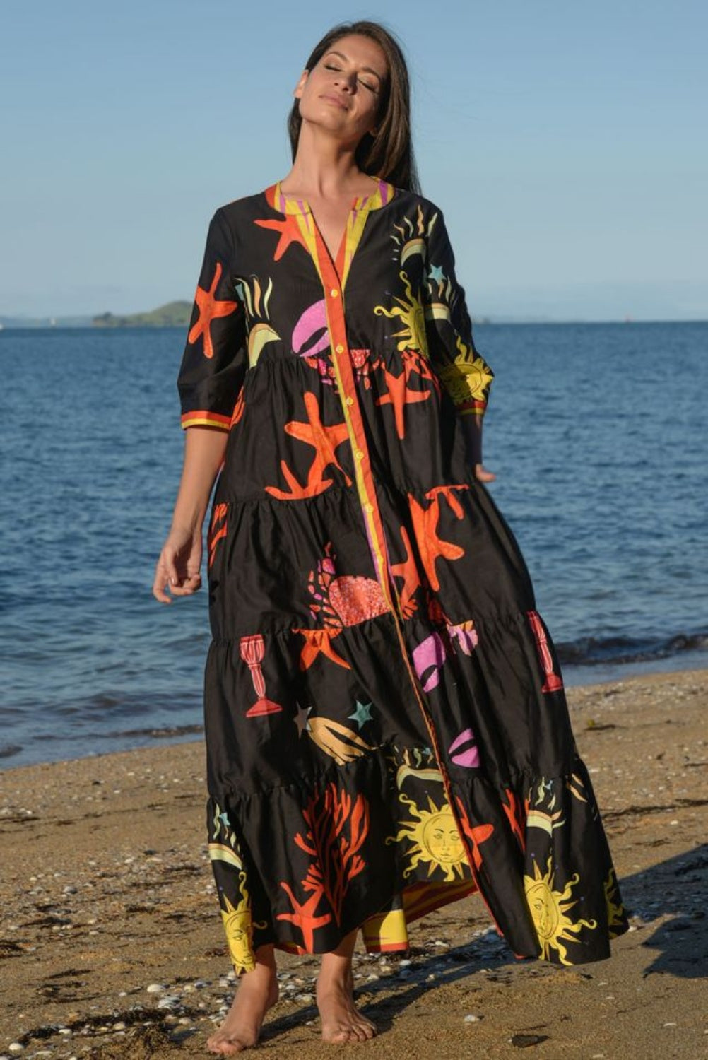 CURATE HIGH + RISING DRESS SUNNY SIDE UP BLACK