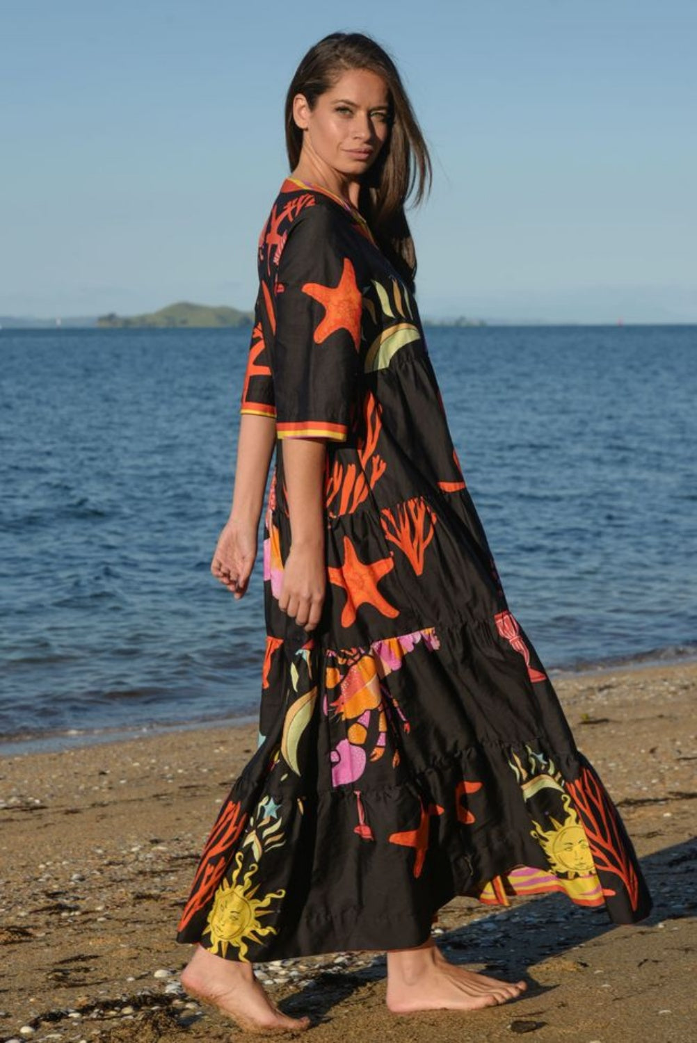 CURATE HIGH + RISING DRESS SUNNY SIDE UP BLACK