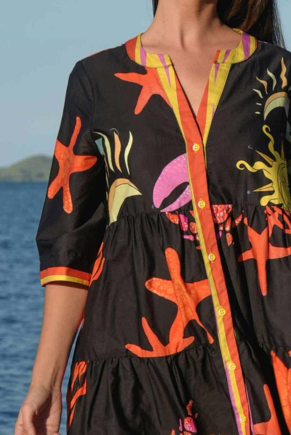 CURATE HIGH + RISING DRESS SUNNY SIDE UP BLACK