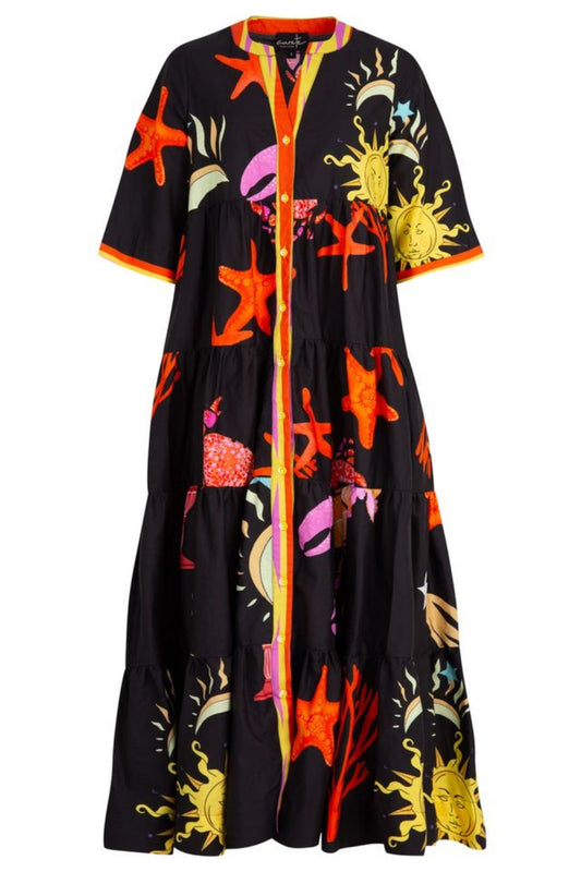 CURATE HIGH + RISING DRESS SUNNY SIDE UP BLACK