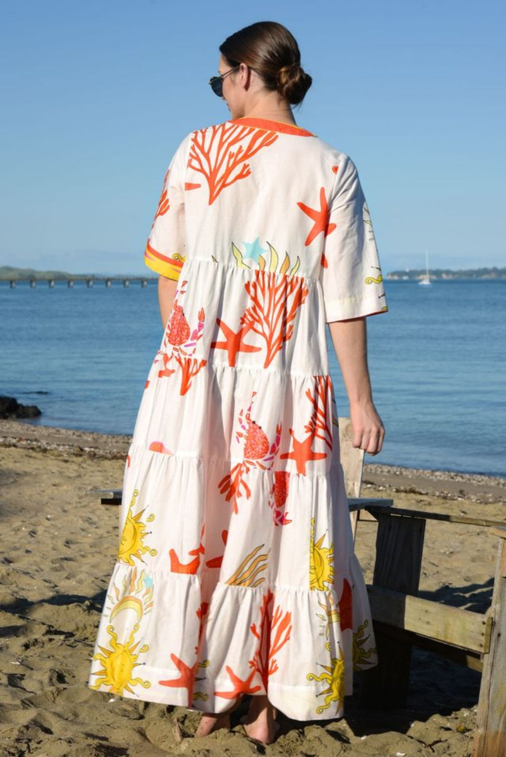 CURATE HIGH + RISING DRESS SUNNY SIDE UP WHITE