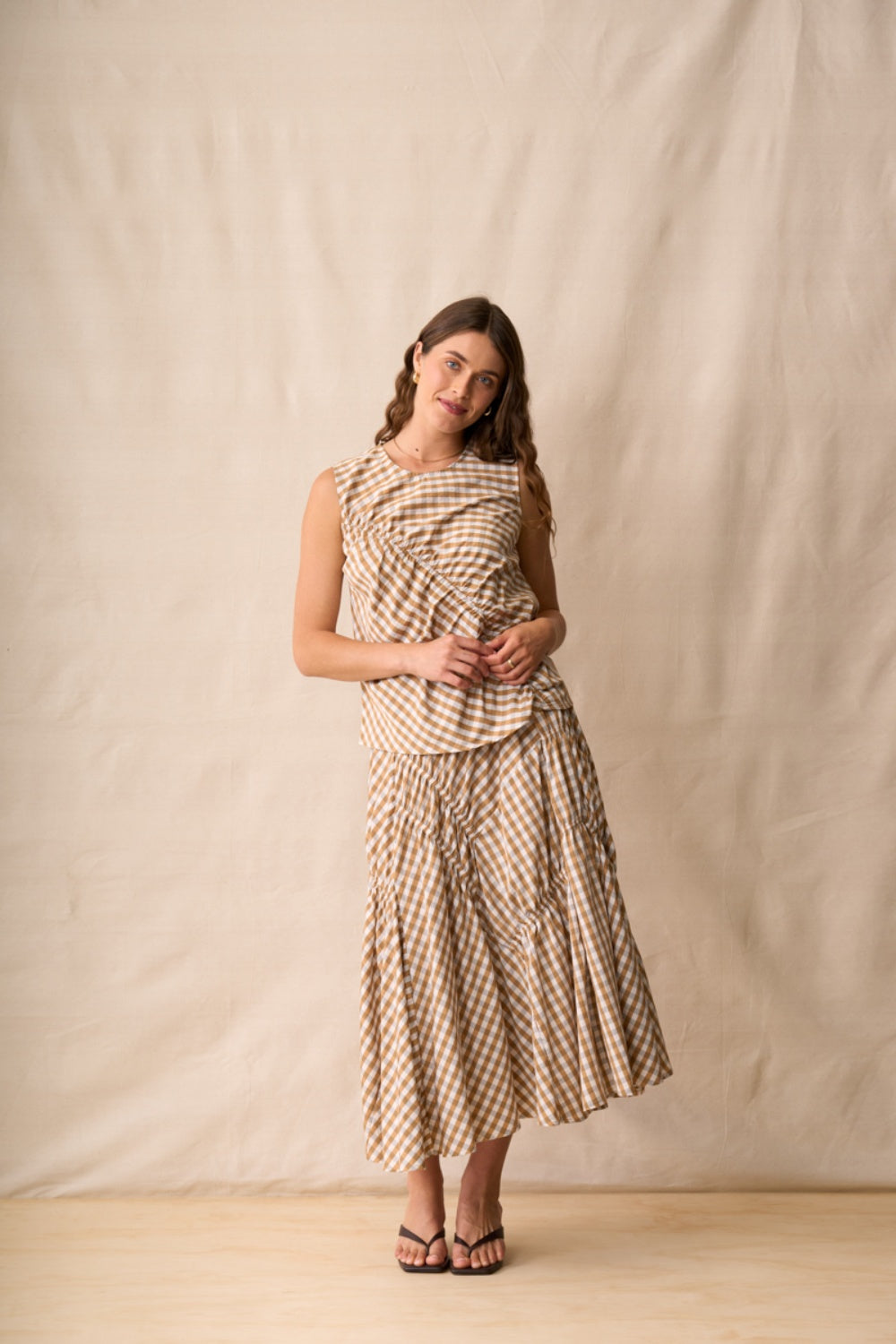 NERIS IN STITCHES SKIRT BISCOTTI