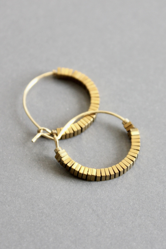 DAVID AUBREY HEMATITE HOOPS