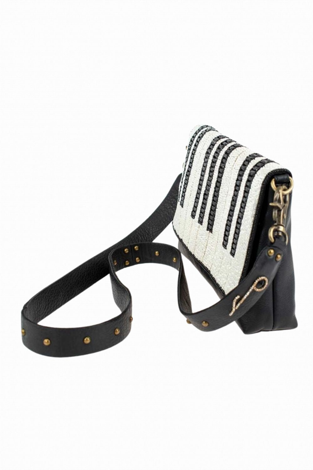 MARY FRANCES KEYNOTE BEADED PIANO KEYS CROSSBODY BAG