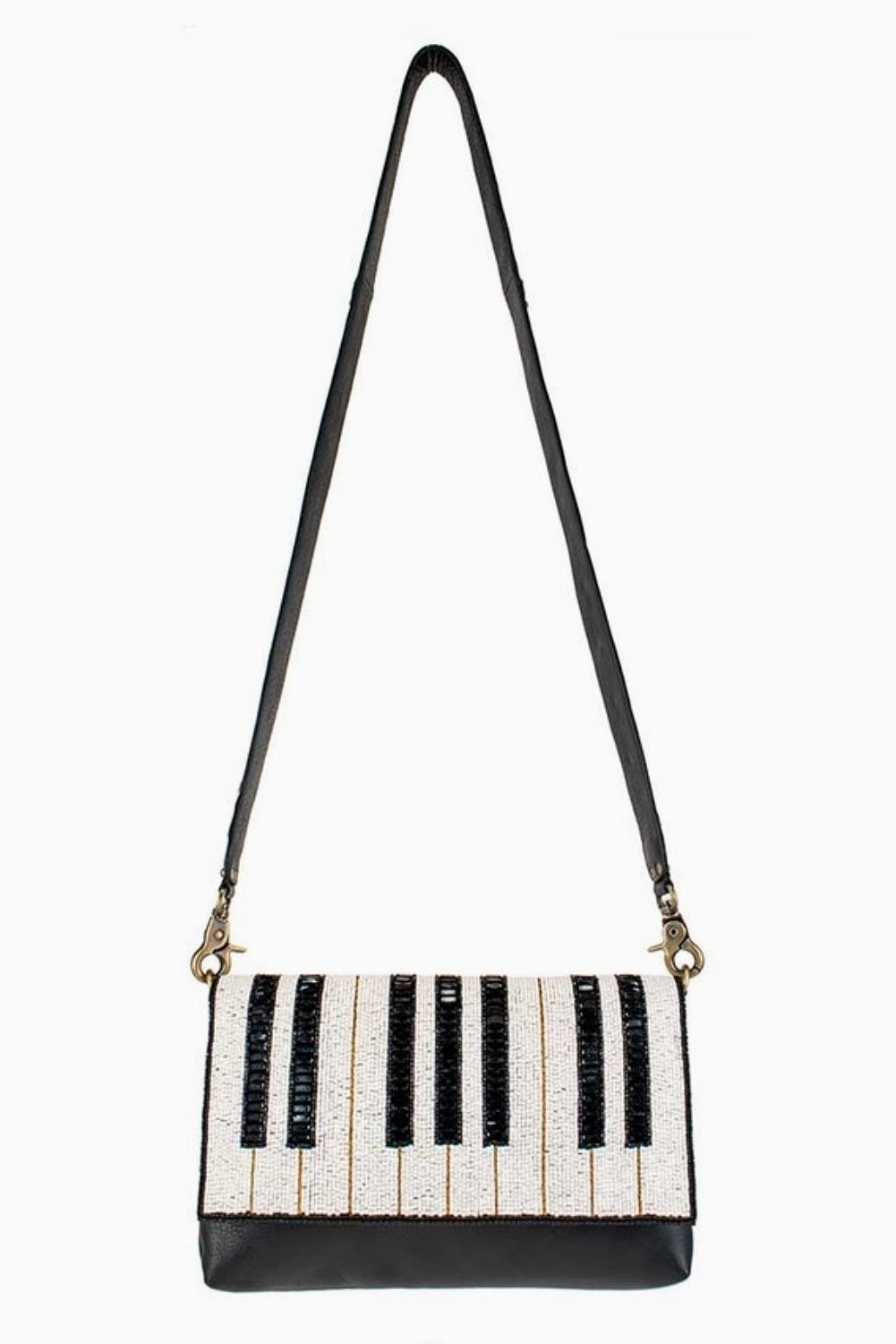 MARY FRANCES KEYNOTE BEADED PIANO KEYS CROSSBODY BAG