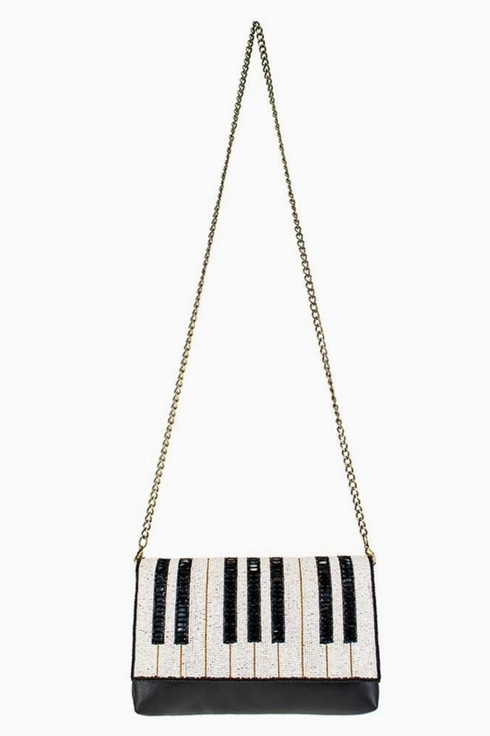 MARY FRANCES KEYNOTE BEADED PIANO KEYS CROSSBODY BAG