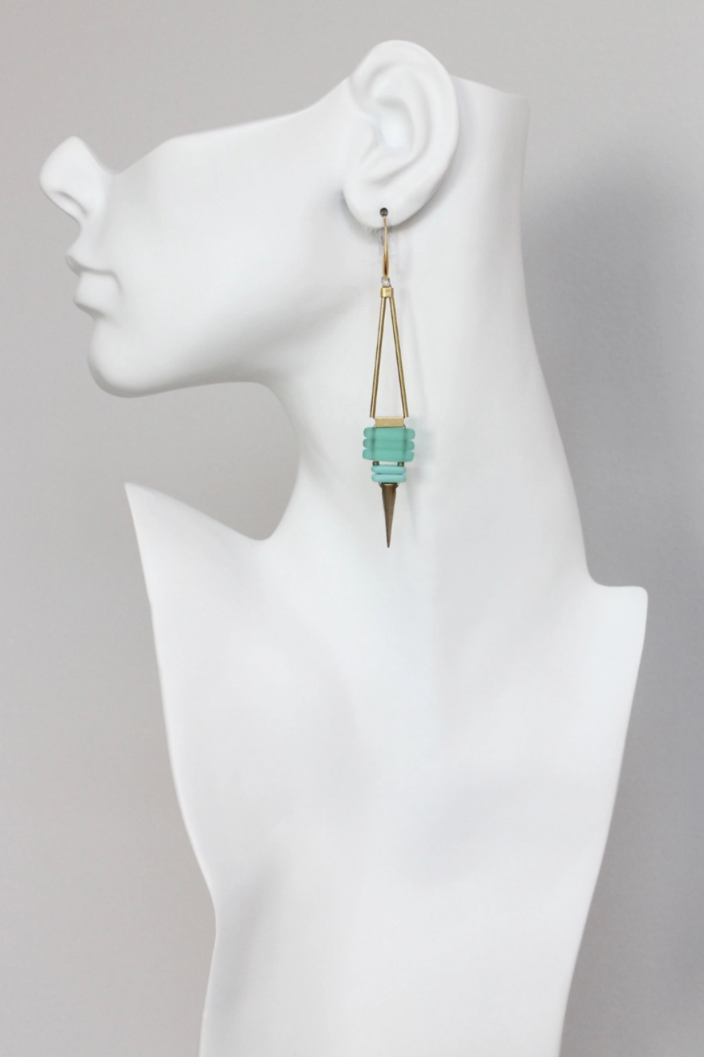 DAVID AUBREY BROOKE GEOMETRIC DROP SPIKE EARRINGS
