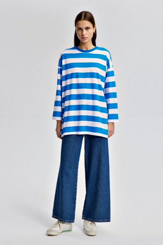 TOUCHE PRIVE LAKE COMO OVERSIZED TEE SUMMER BLUE