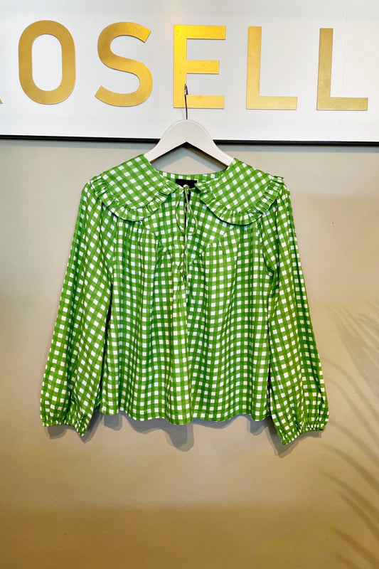 ROSELLE LALA BLOUSE LITTLE GREEN CHECK