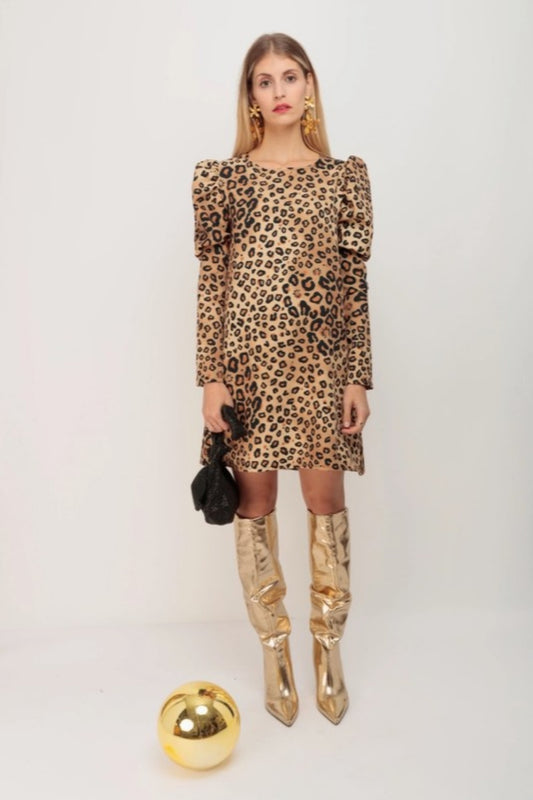 CHILL LEOPARD MOON MINI DRESS
