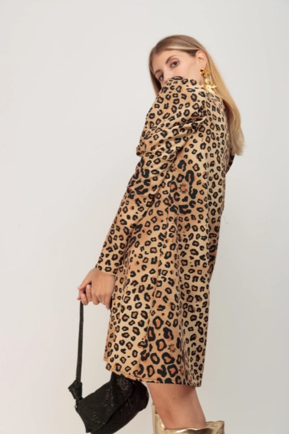 CHILL LEOPARD MOON MINI DRESS
