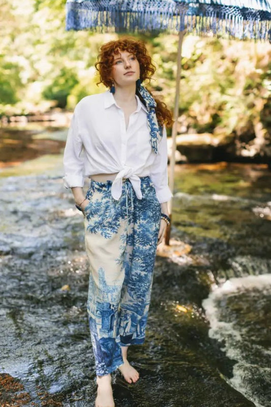 MARKET OF STARS LET THE LIGHT IN CROPPED LINEN ARTIST PANT
