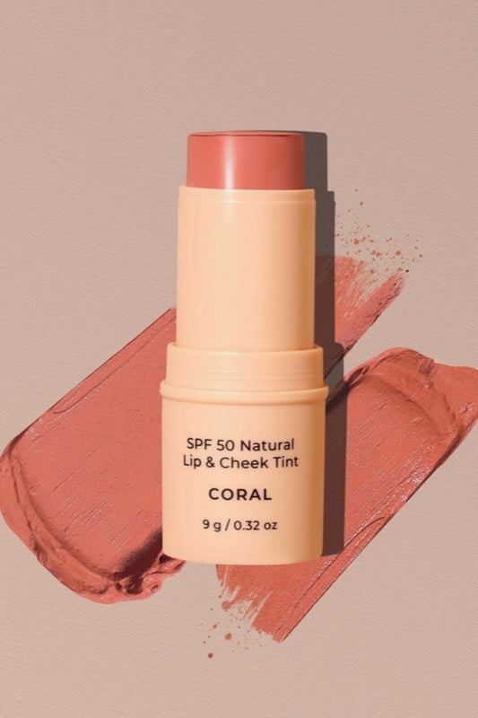 AVOCADO ZINC NATURAL LIP + CHEEK TINT SPF50 CORAL