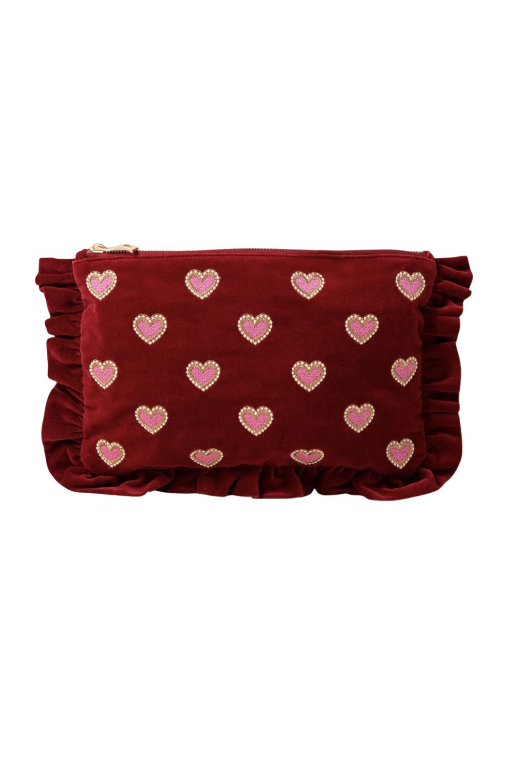 ELIZABETH SCARLETT LOVE HEARTS FRILL POUCH