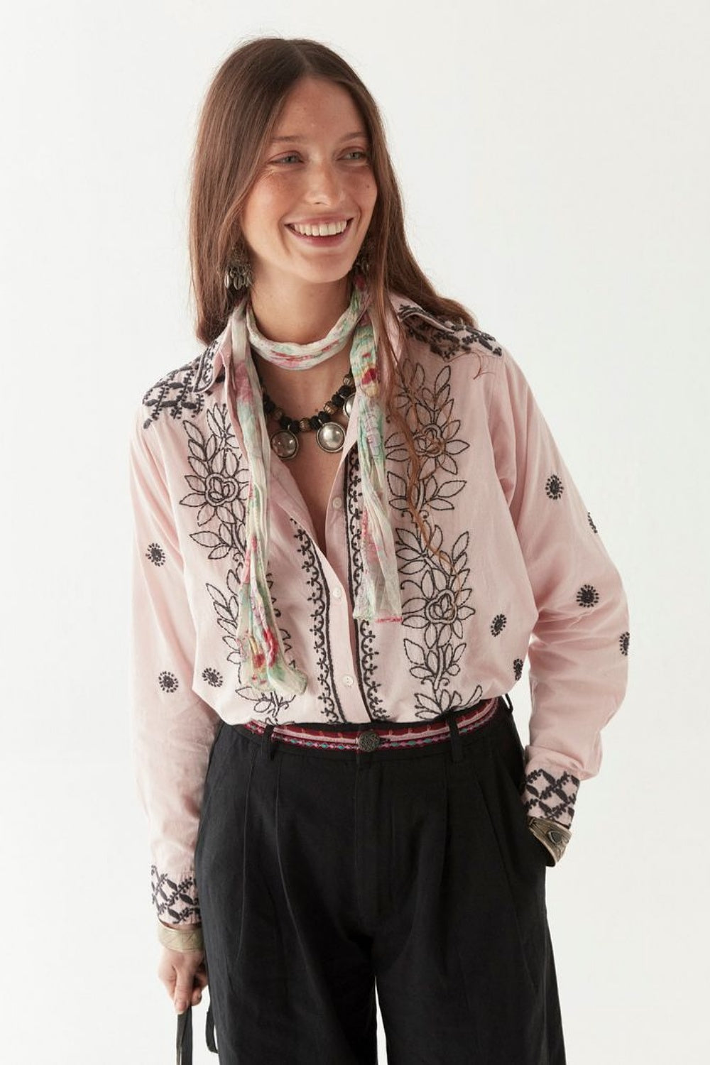 MAISON HOTEL GANGES BLOUSE SOFTWARE PINK
