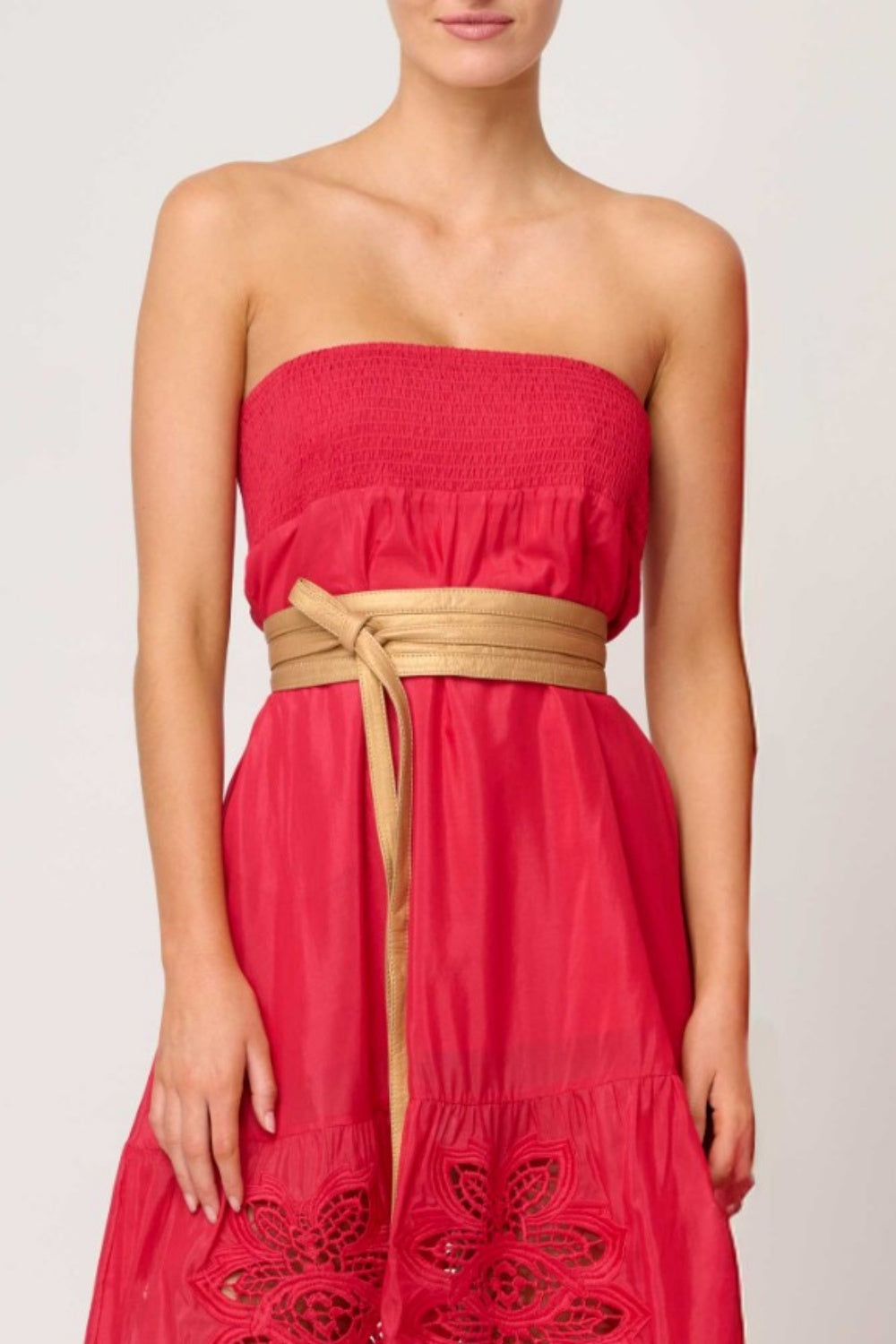 ONCE WAS MILTON LEATHER  BELT GOLD