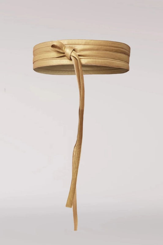 ONCE WAS MILTON LEATHER  BELT GOLD