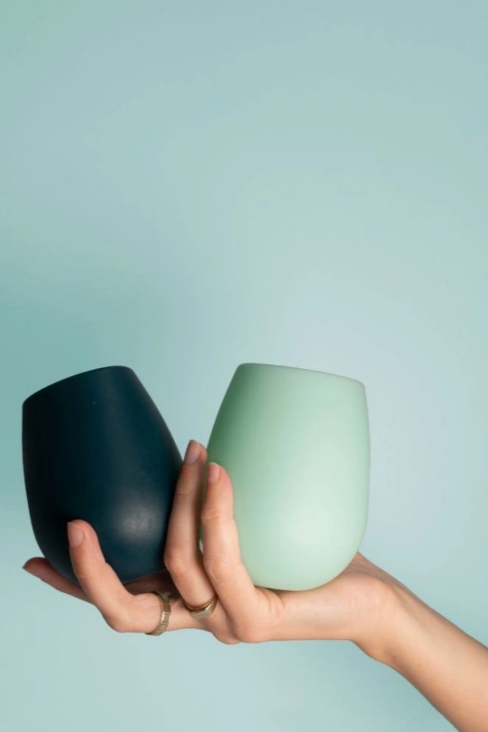 PORTER GREEN MIST + INK SILICONE GLASSES SET OF 2