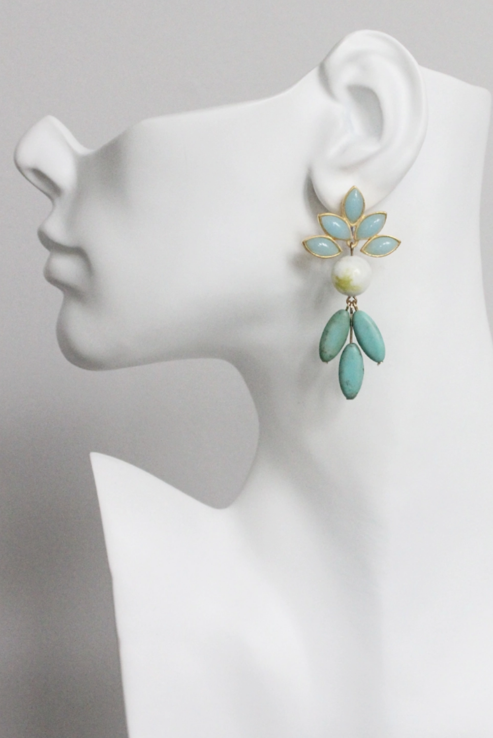 DAVID AUBREY MILA VINTAGE GLASS + TURQUOISE EARRINGS