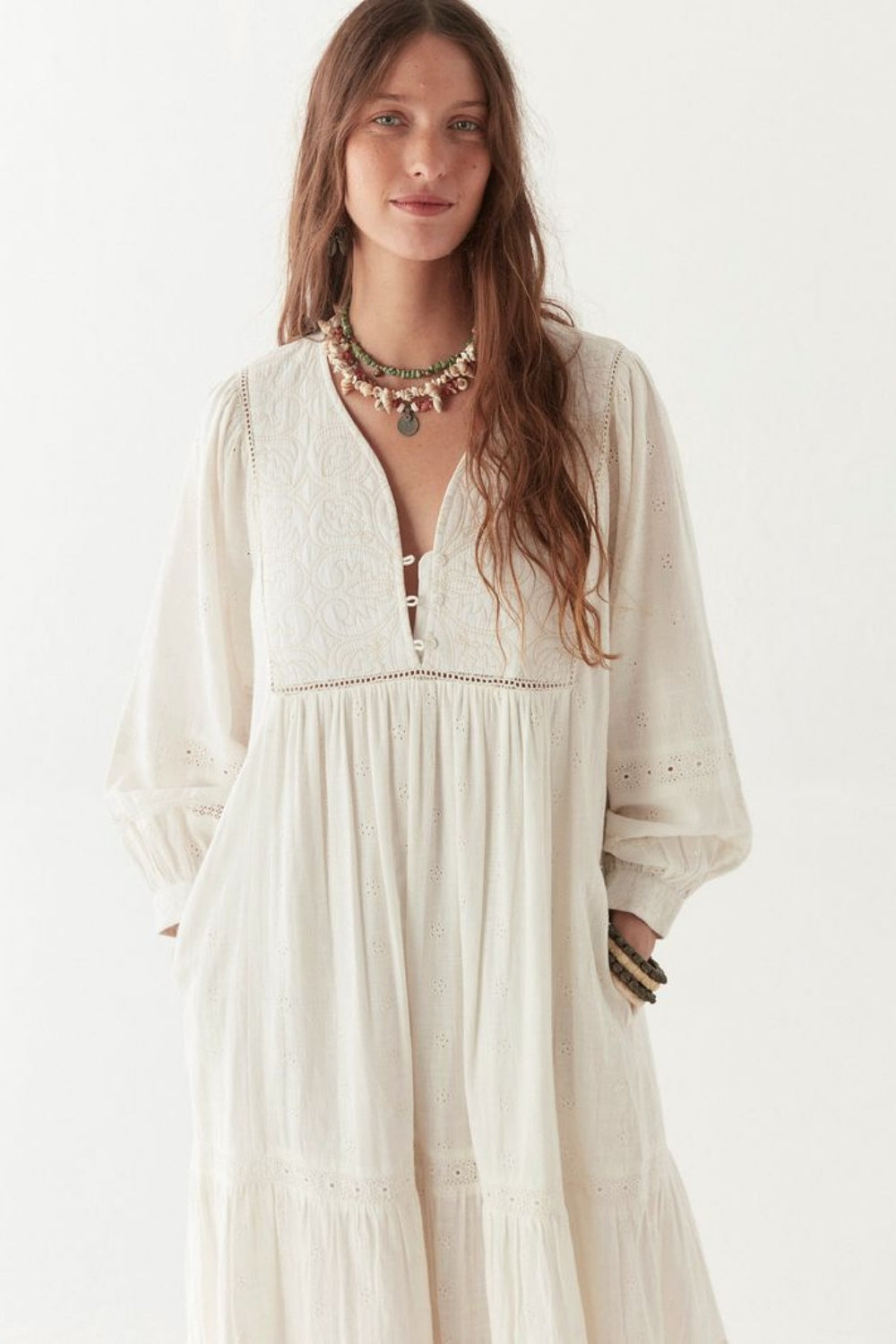 MAISON HOTEL AMALIA DRESS MOSAIQUE IVORY