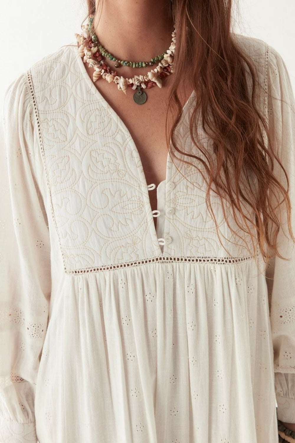 MAISON HOTEL AMALIA DRESS MOSAIQUE IVORY