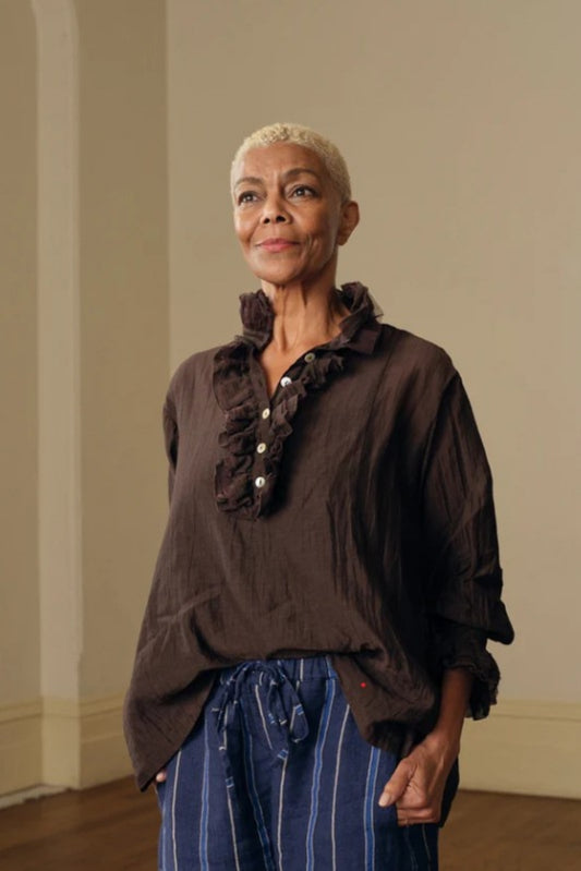 MEG BY DESIGN ODILE BLOUSE CHOCOLATE