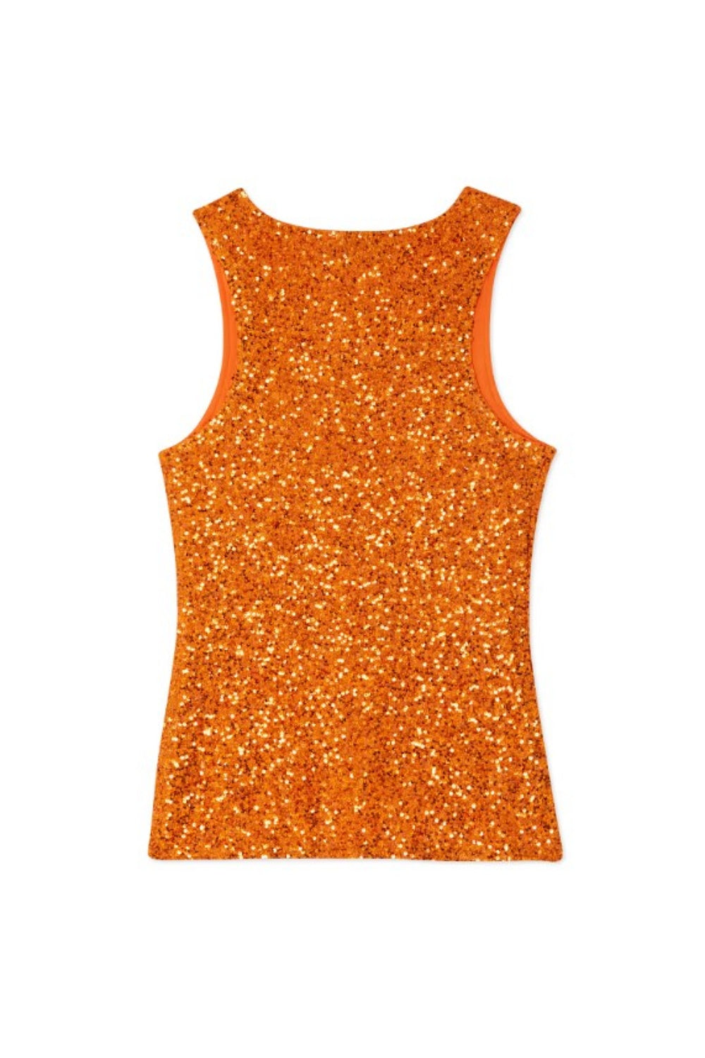 NEVER FULLY DRESSED ORANGE SEQUIN TANK