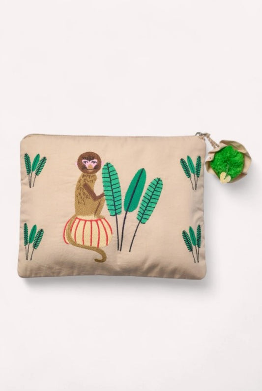 NIMO WITH LOVE ORTIGA BAG WITH EMBROIDERY BEIGE
