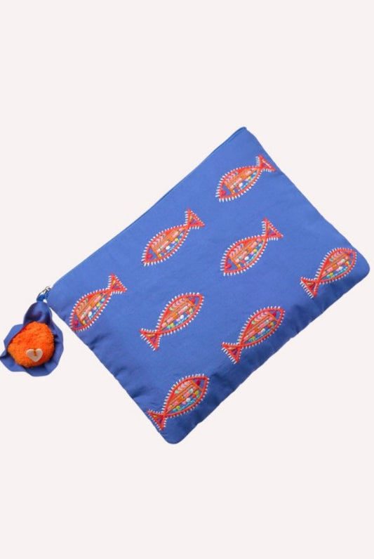 NIMO WITH LOVE ORTIGA BAG WITH FISH EMBROIDERY