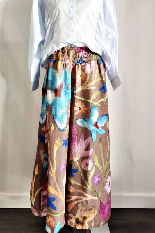 ELIZA PIRO WIDE LEG LINEN PANTS GINGER FLORAL