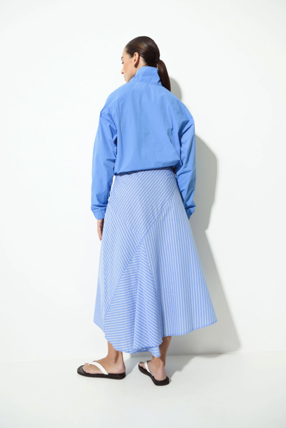 LOUNGE THE LABEL PAXOS ASYMMETRIC STRETCH COTTON SKIRT