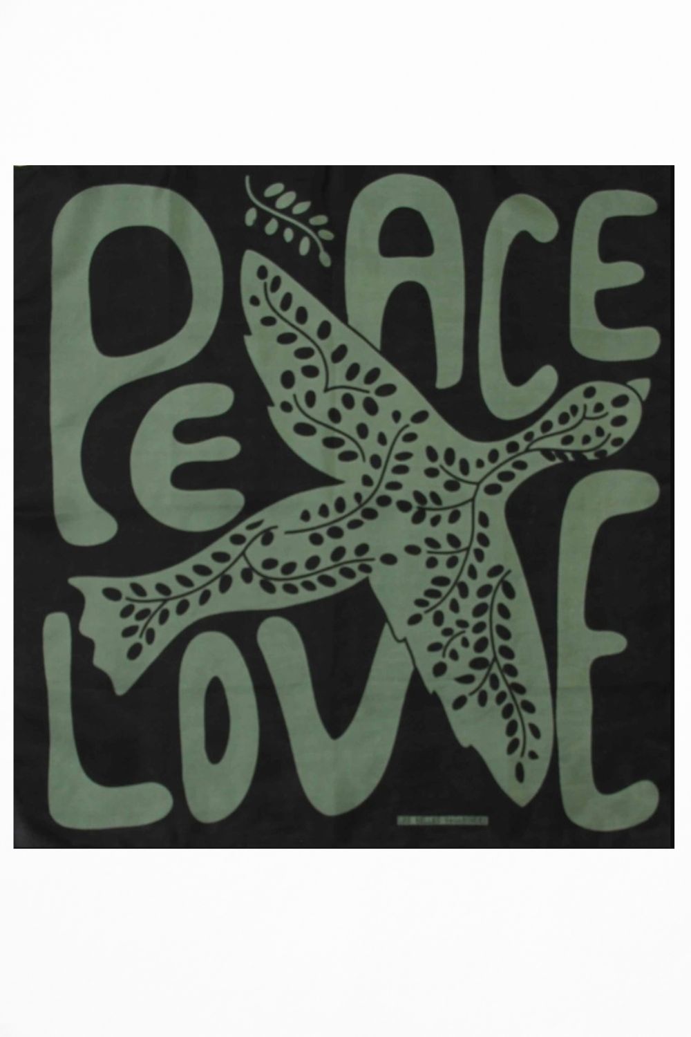 LES BELLES VAGABONDES PEACE + LOVE MINI SCARF KHAKI