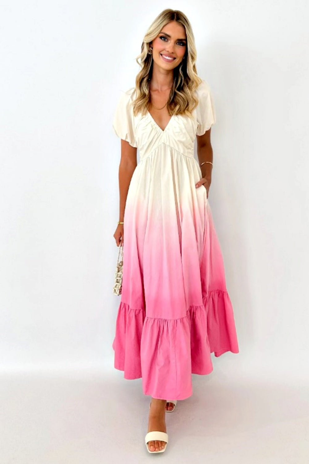 STRAWBERRY SUNDAE OMBRE MIDI DRESS