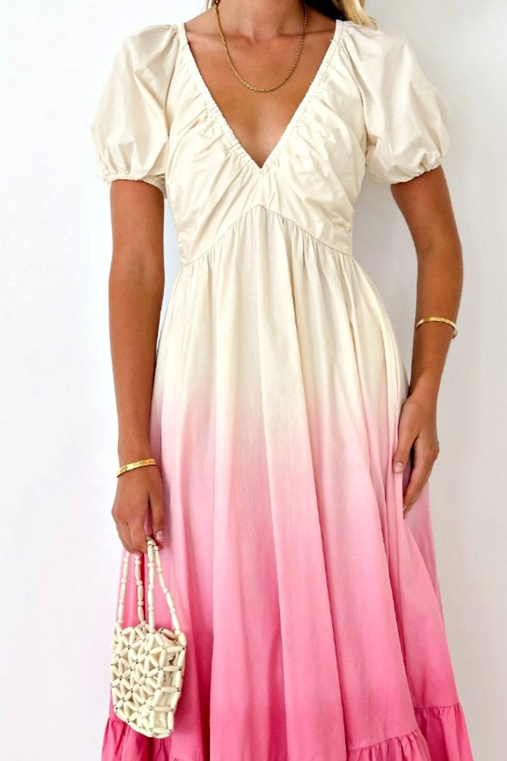 STRAWBERRY SUNDAE OMBRE MIDI DRESS