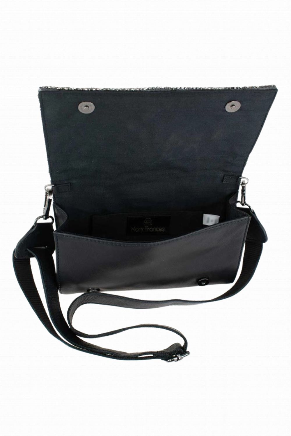 MARY FRANCES PRECIOUS METAL BEADED MOSAIC CROSSBODY BAG