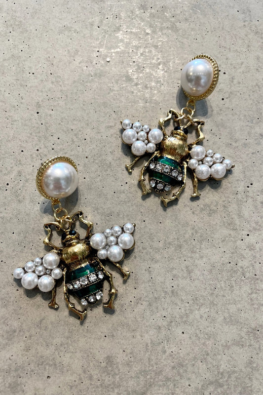 QUEEN BEE EARRINGS GREEN